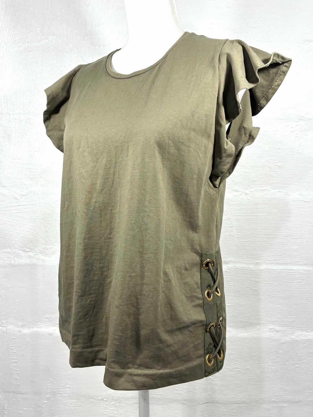 LAUREN RALPH LAUREN RUFFLED SLEEVE TOP